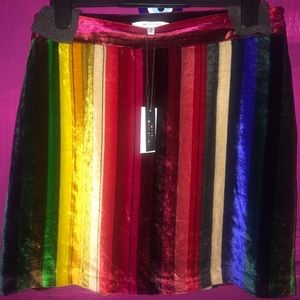 Milly velvet rainbow skirt size 10 nwt